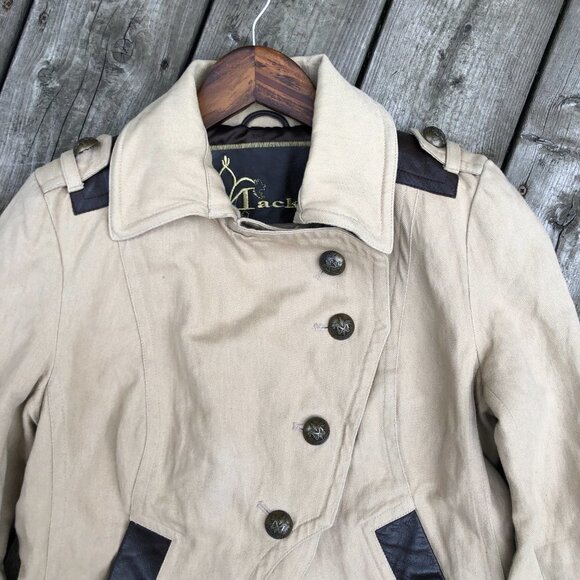 Vintage Mackage Double Closure Leather Trim Jacket - Picture 10 of 13